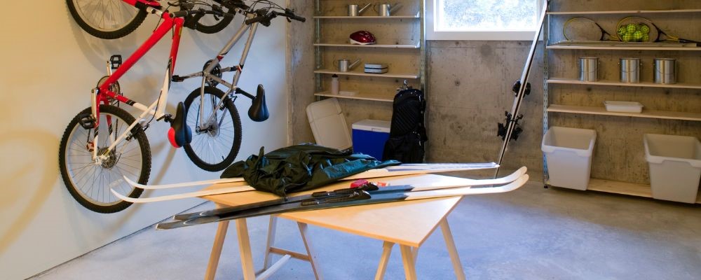 pair-of-skis-stored-in-a-person's=garage